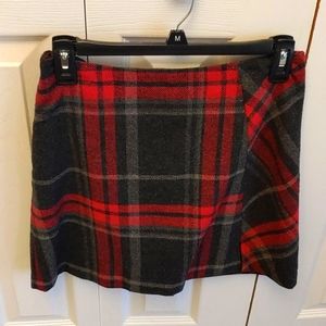 Wool red & Black mini skirt size 2